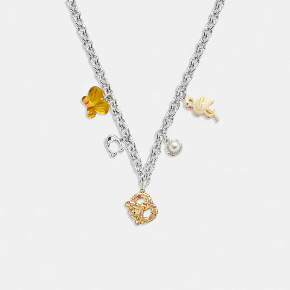 Bumble Bee Pretzel Charm Necklace
