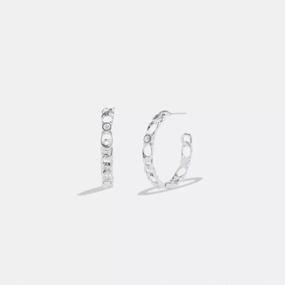 Signature Chain Hoop Earrings