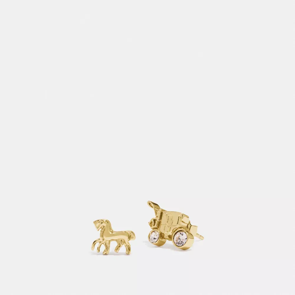 Horse And Carriage Stud Earrings