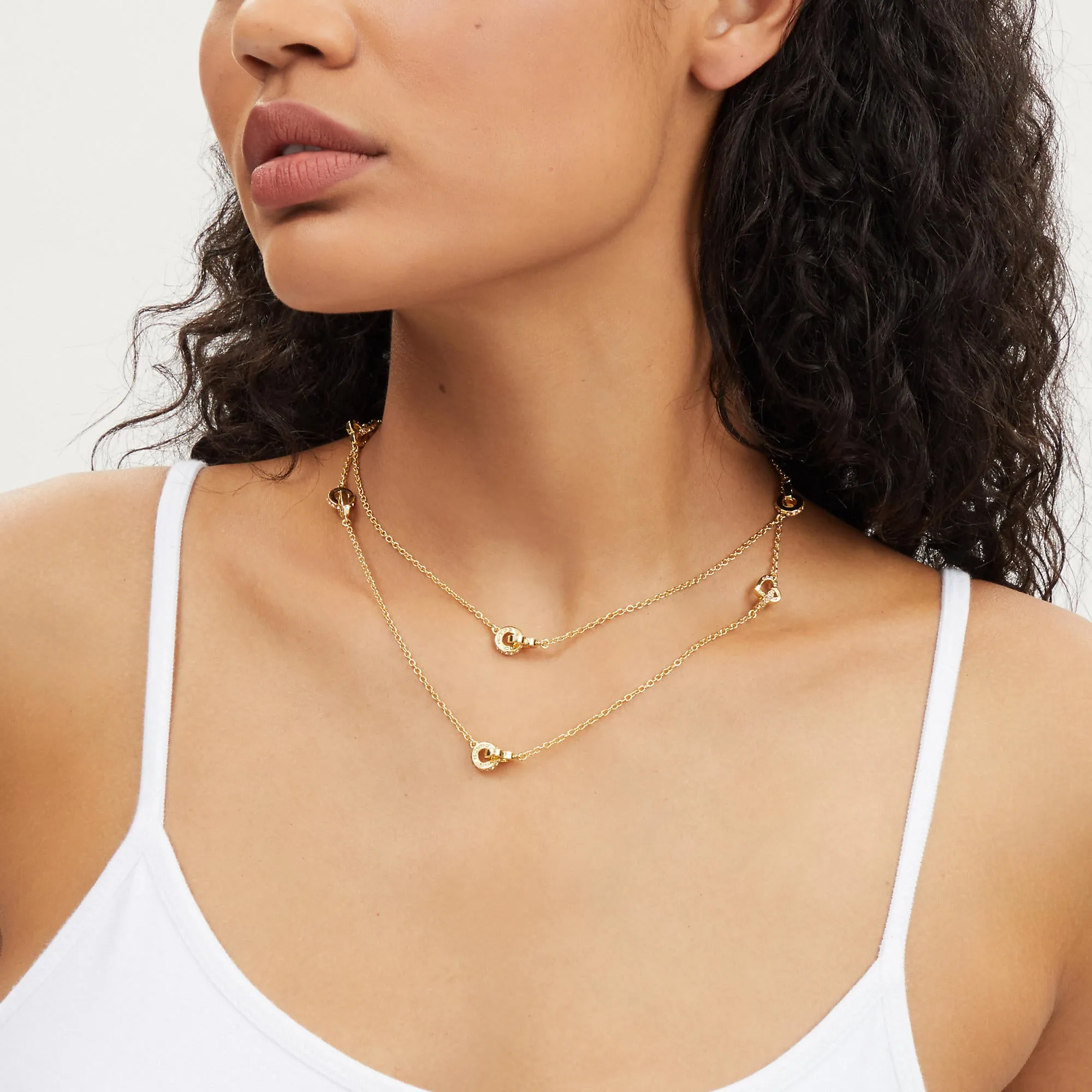 Outlet Interlocking Open Circle Heart Long Necklace