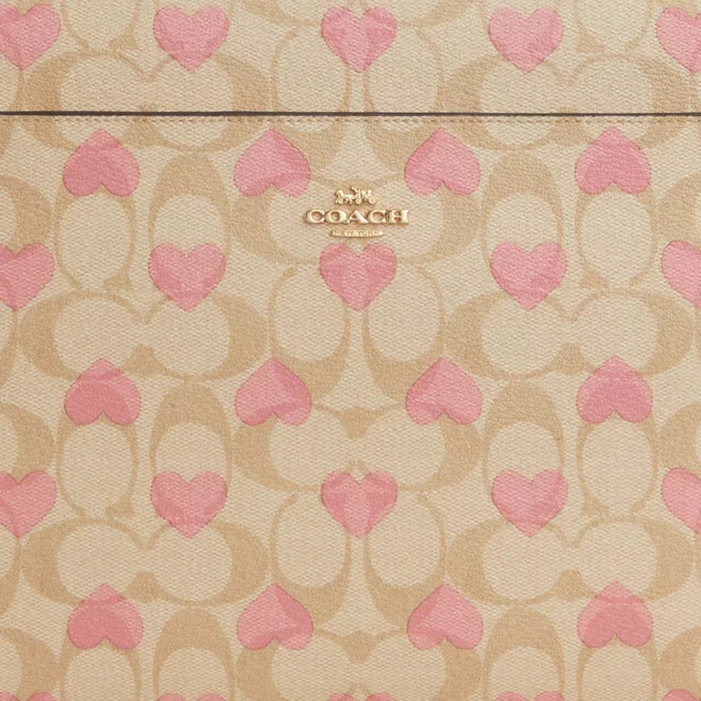 Laptop Sleeve In Signature Canvas With Heart Print