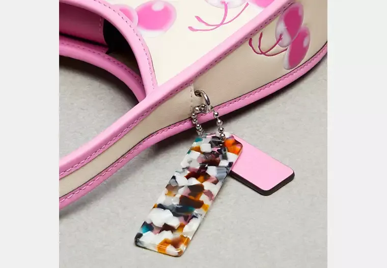 Leather cherry print bag