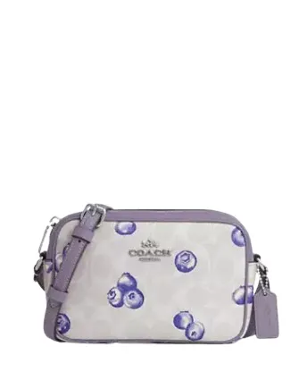Mini Jamie Camera Bag In Signature Canvas With Blueberry Print