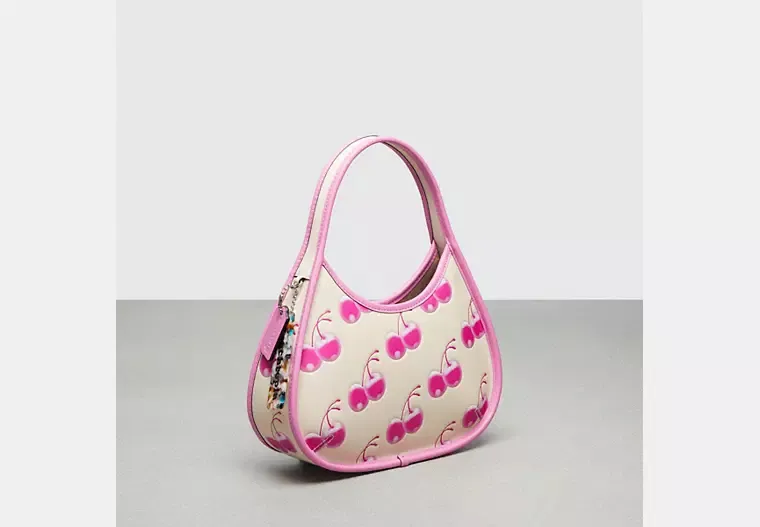 Leather cherry print bag