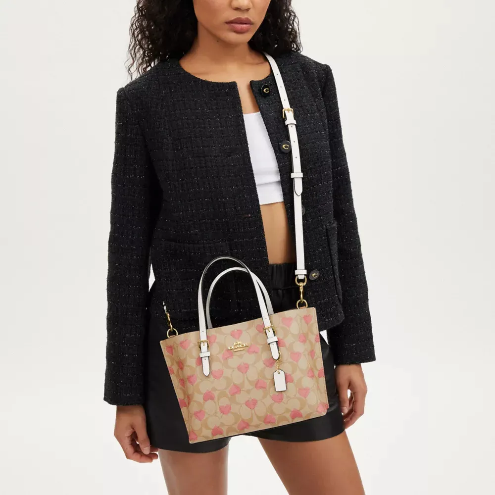 Mollie Tote 25 In Signature Canvas With Heart Print