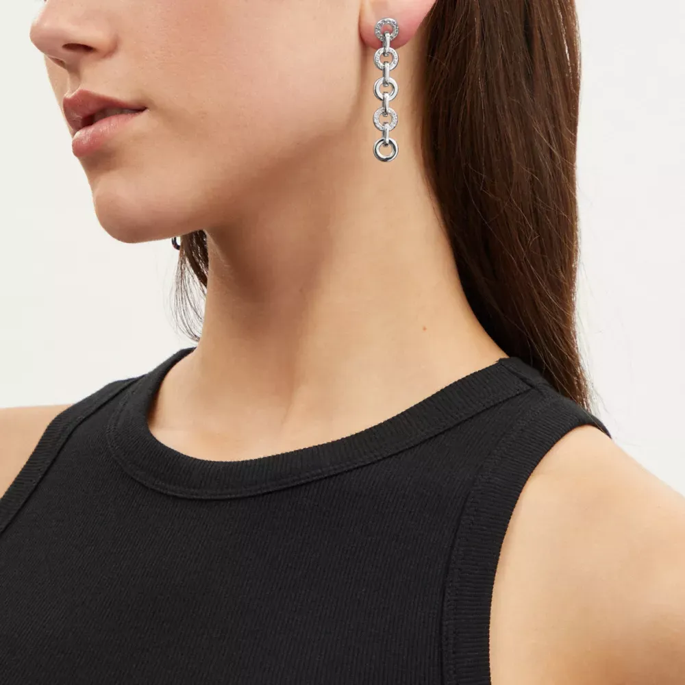 Open Circle Linear Earrings