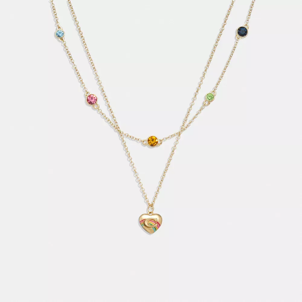 Signature Rainbow Heart Layered Necklace