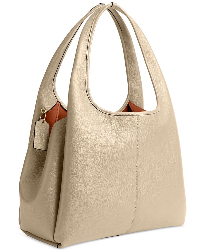 Polished Pebble Leather Medium Shoulder Bag