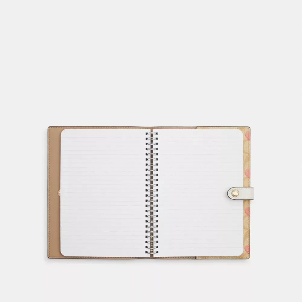 Notebook In Signature Canvas With Heart Print