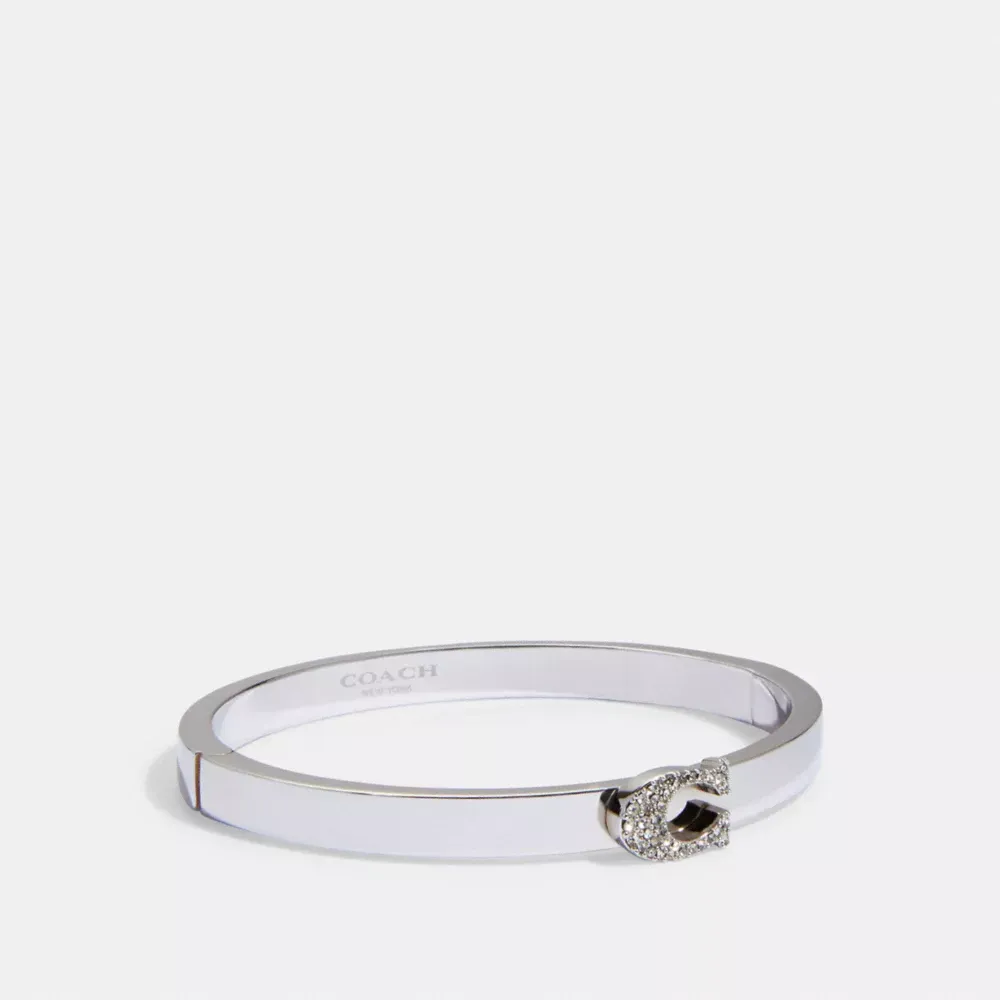 Pave Signature Hinged Bangle