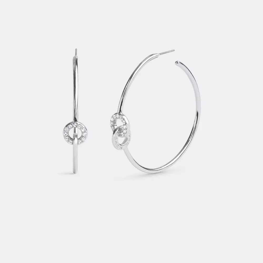 Open Circle Interlocking Hoop Earrings