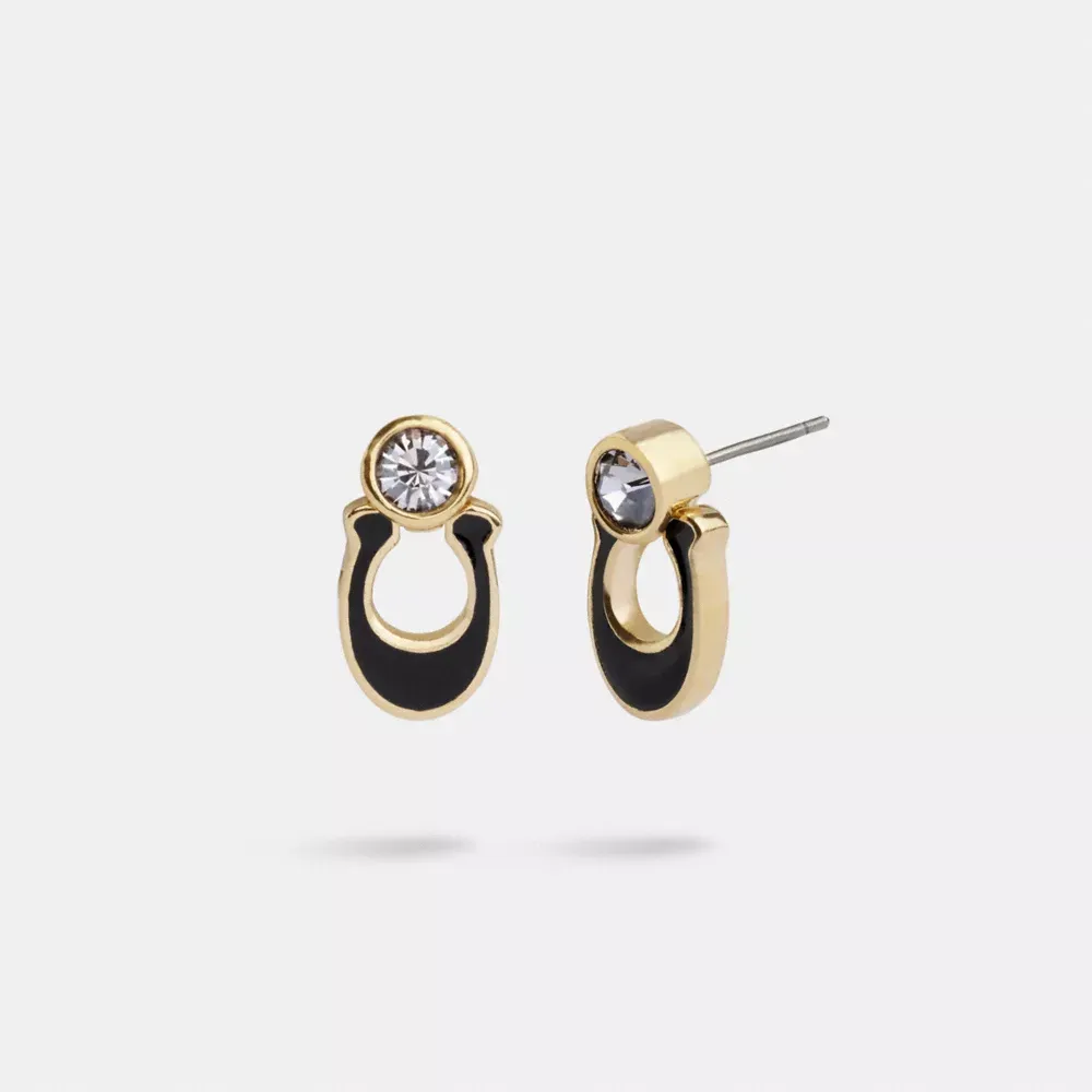 Signature Link Enamel Pavé Drop Earrings