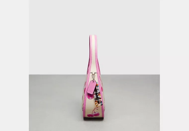 Leather cherry print bag