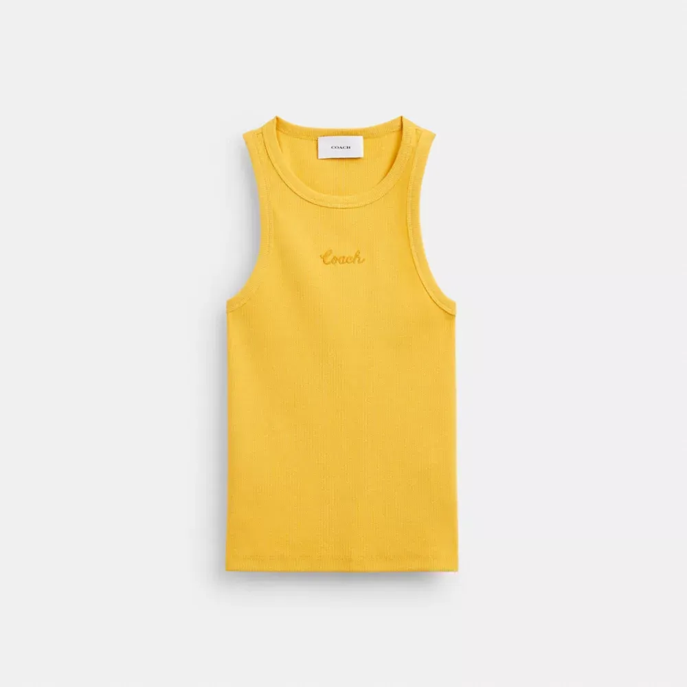 Ribbed Cothtach Script Tank Top