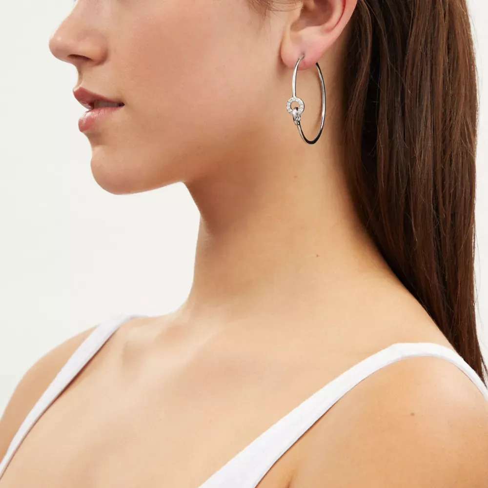 Open Circle Interlocking Hoop Earrings