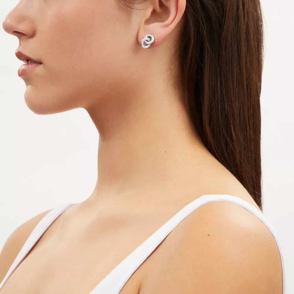 Open Circle Linked Drop Earrings
