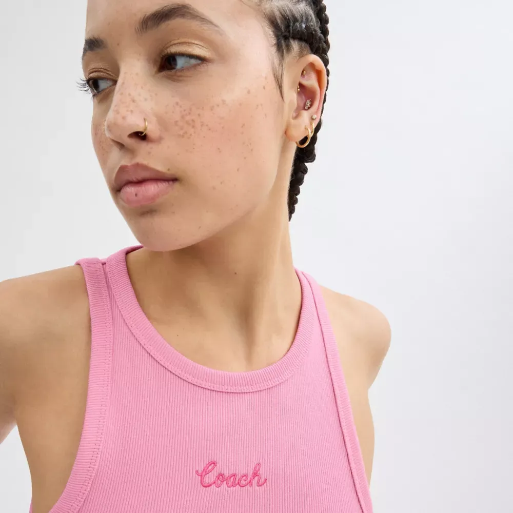 Ribbed Cothtach Script Tank Top