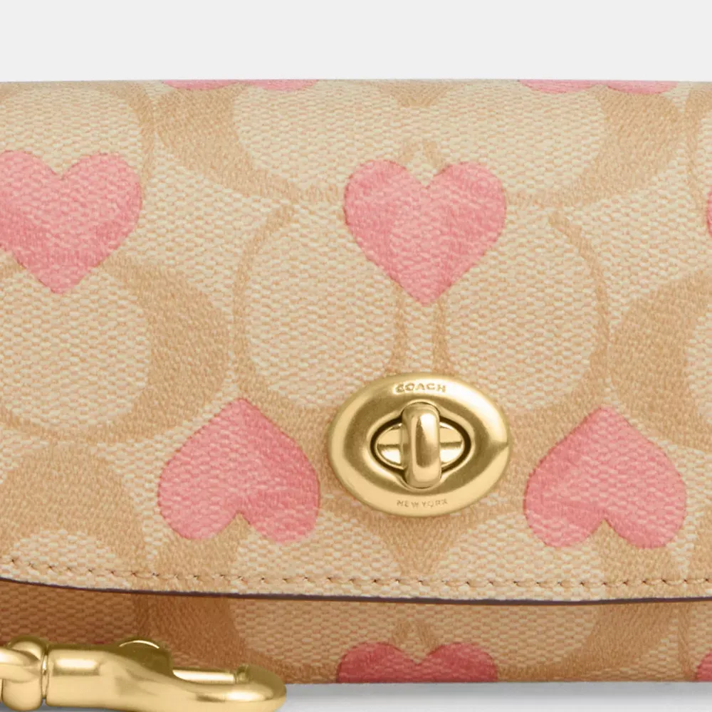 Sunglass Case In Signature Canvas With Heart Print