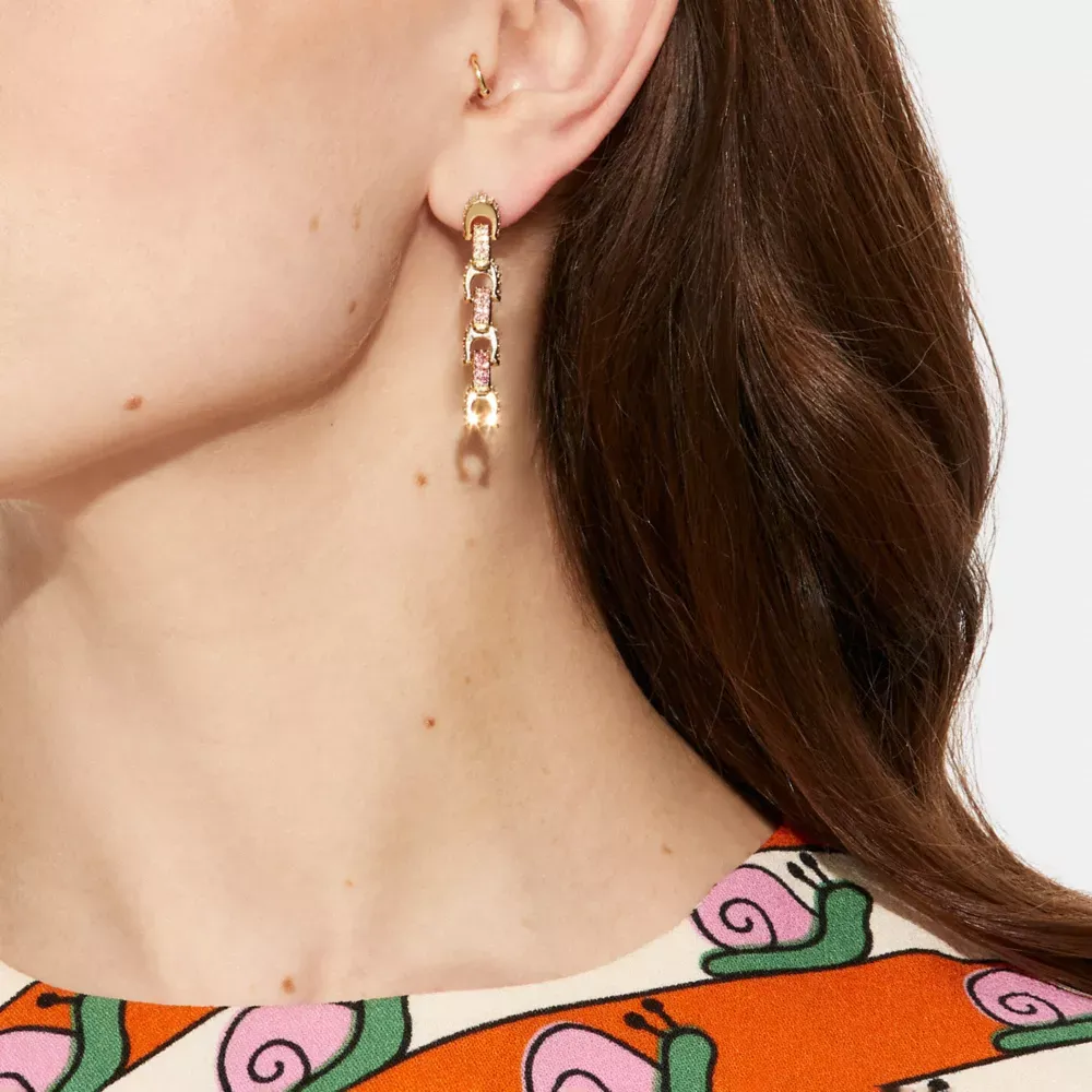 Pavé Signature Drop Earrings