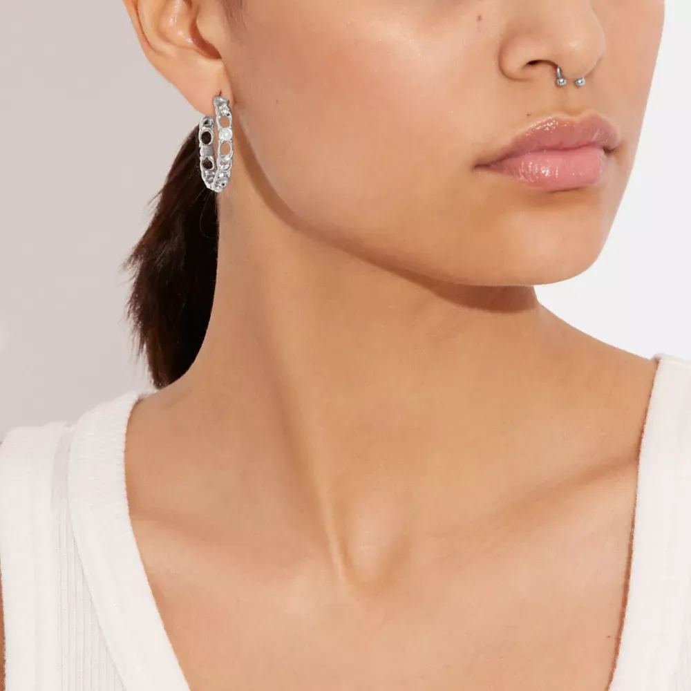 Signature Chain Hoop Earrings