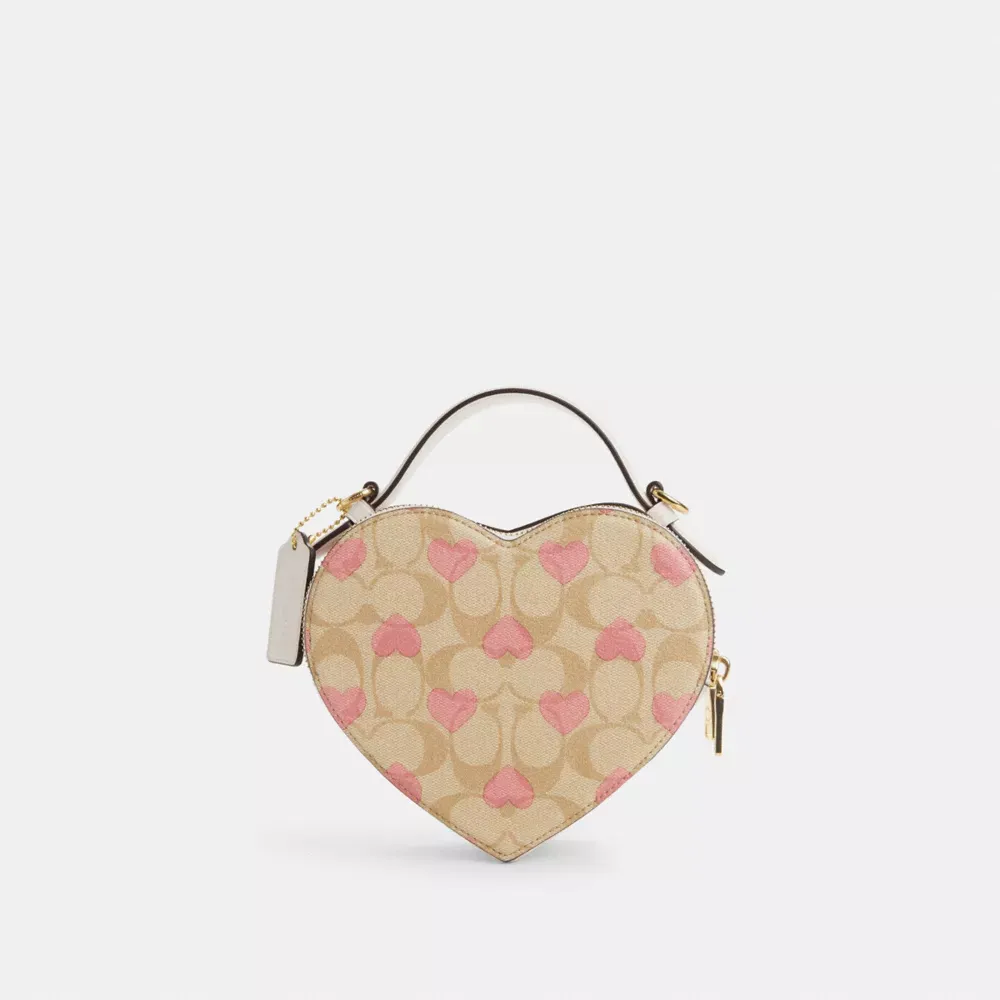 Heart Crossbody In Signature Canvas With Heart Print