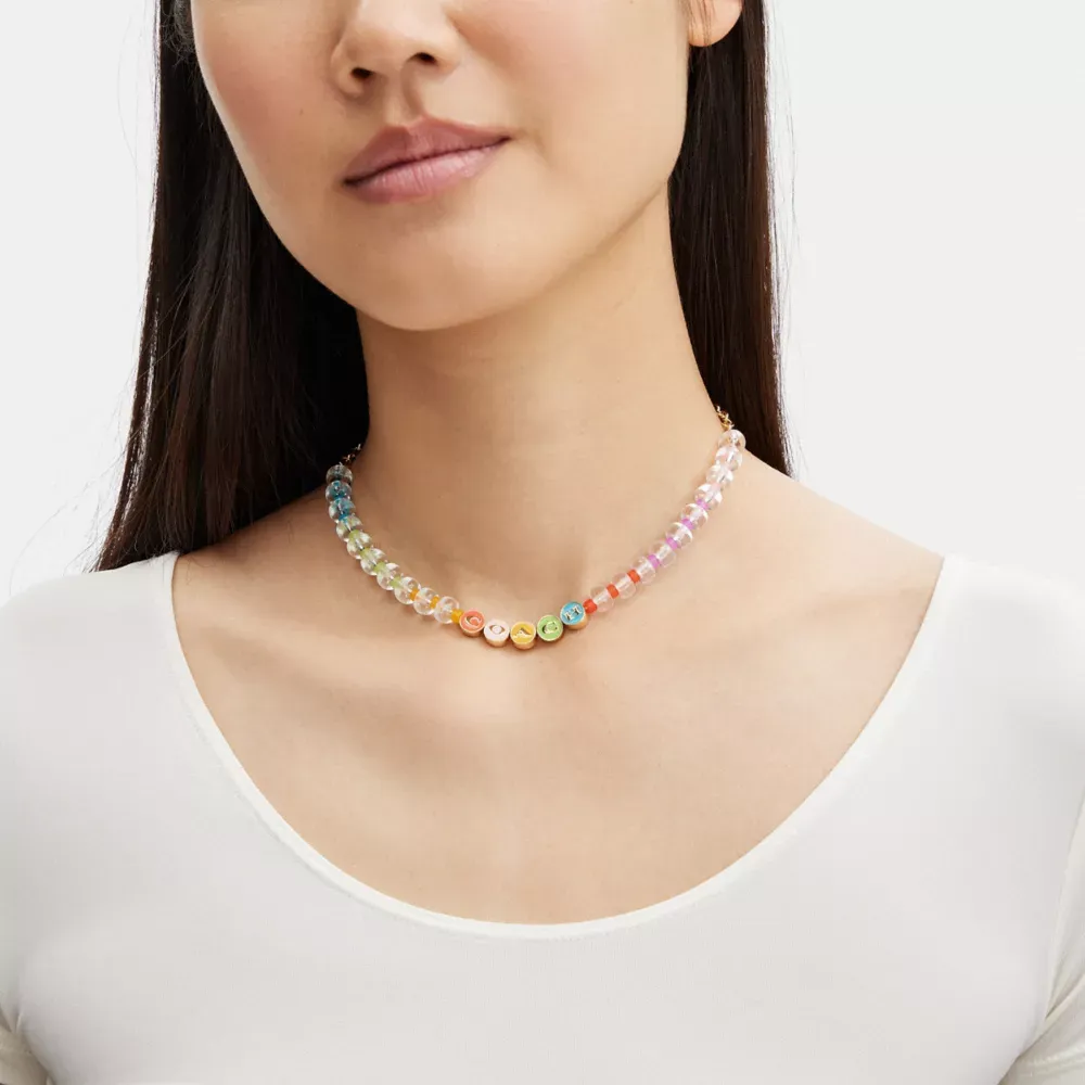 Enamel Beaded Choker Necklace