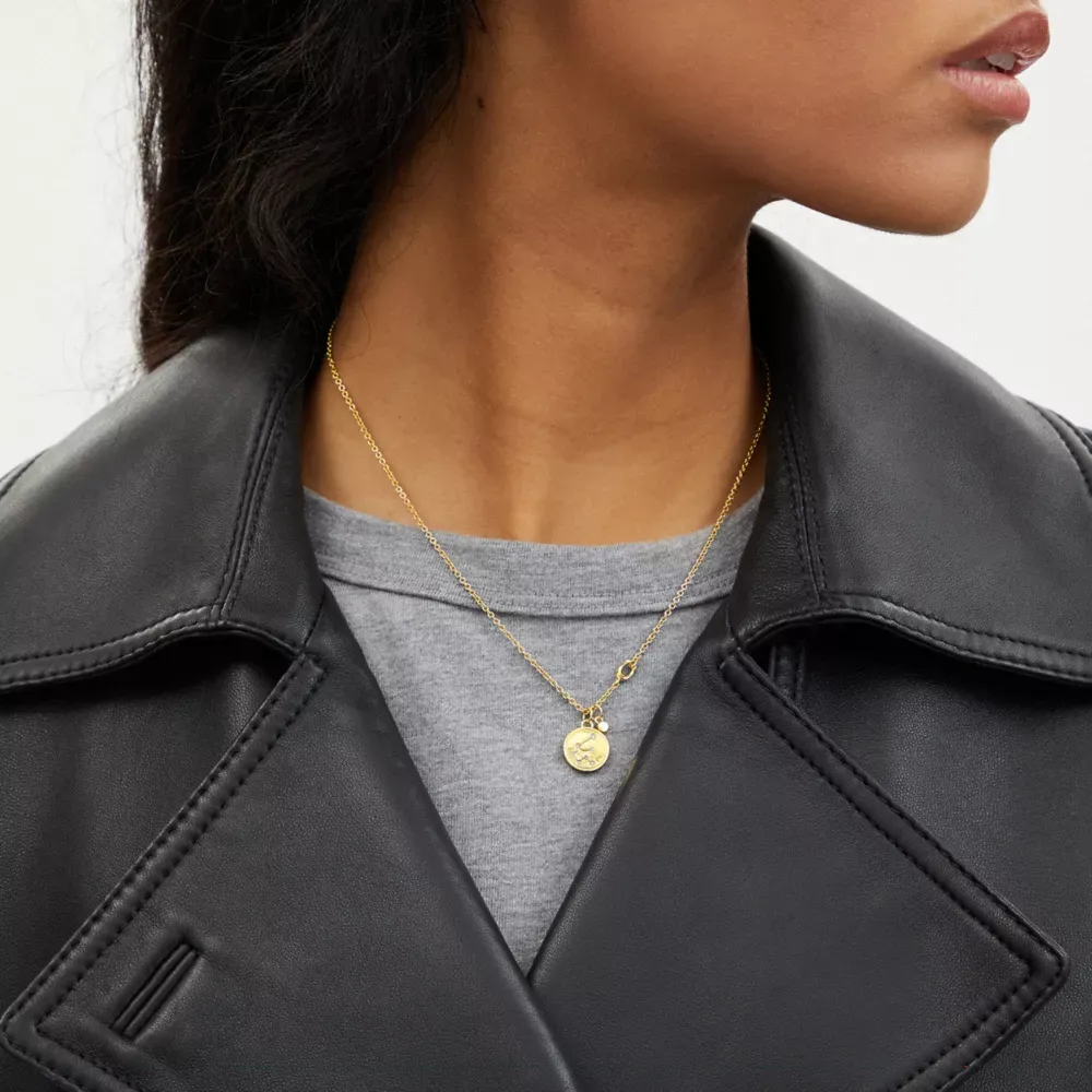 Aquarius Coin Pendant Necklace