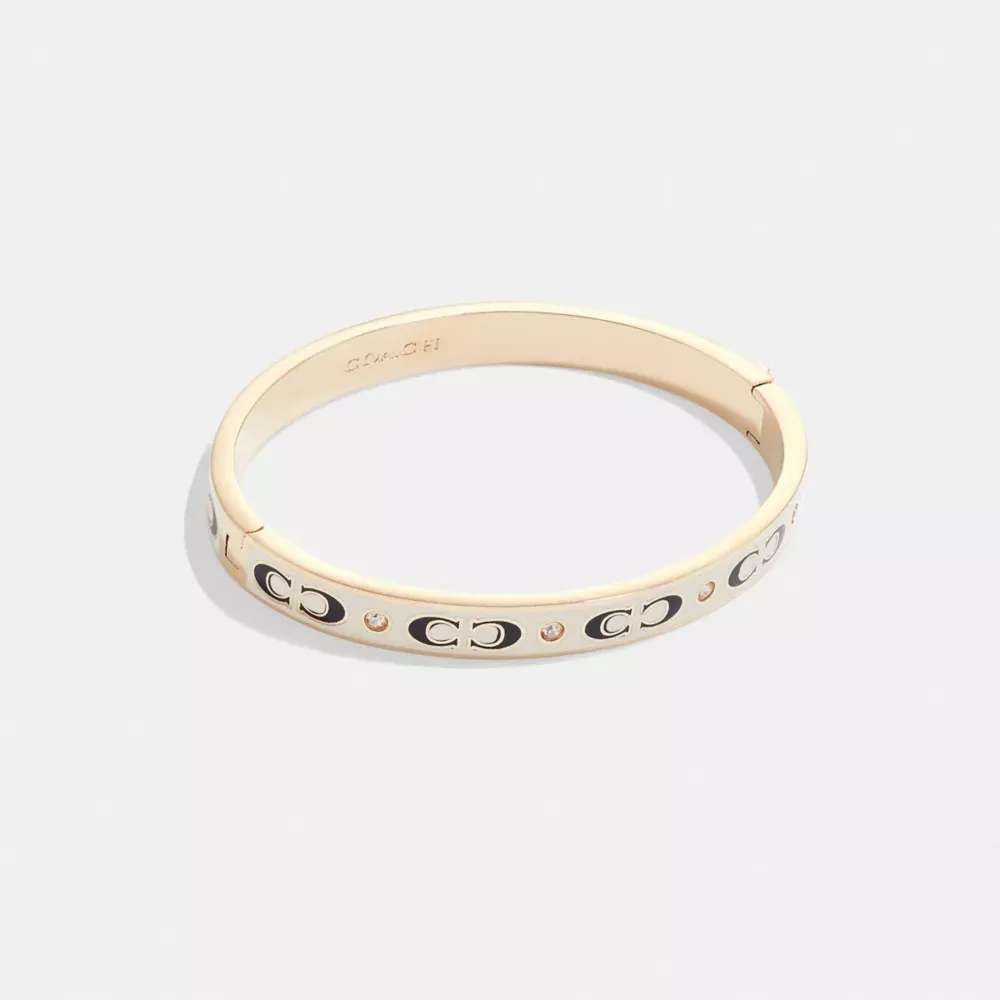 Signature Enamel Hinged Bangle