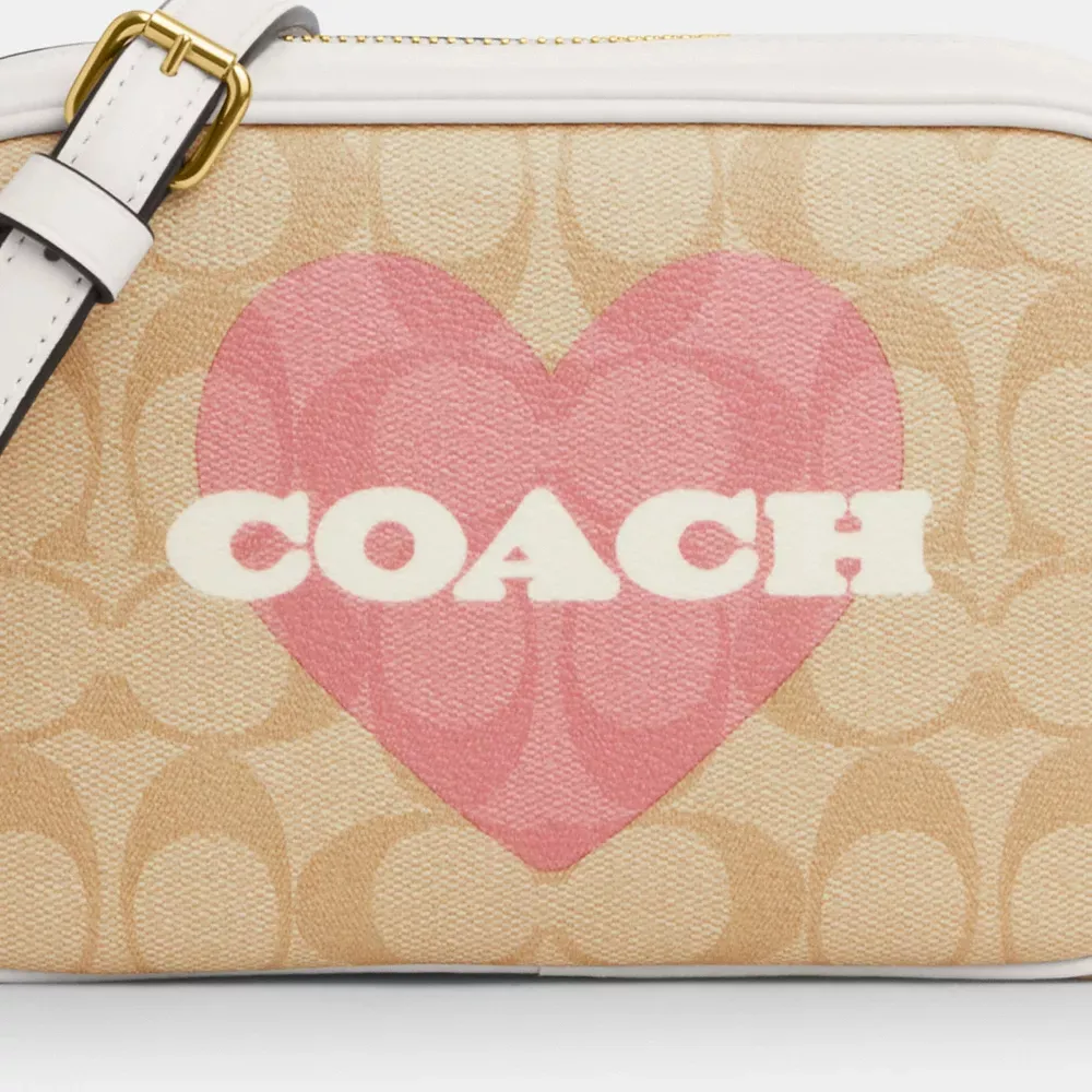 Mini Jamie Camera Bag In Signature Canvas With Heart Print