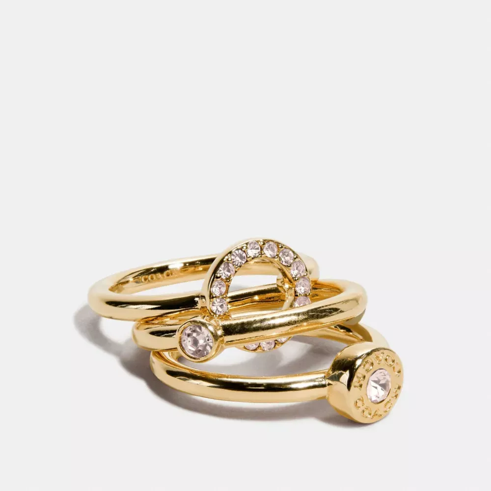 Open Circle Halo Ring Set