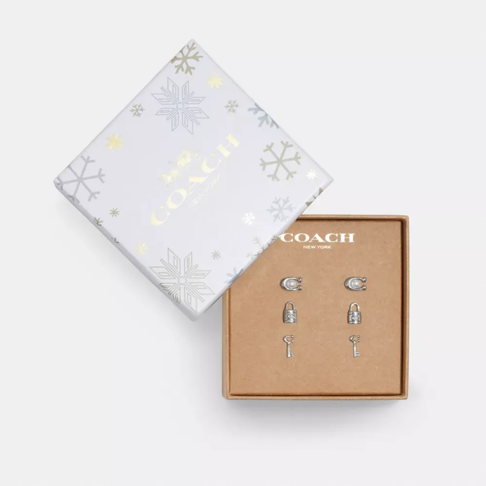 Signature Lock Key Earrings Set