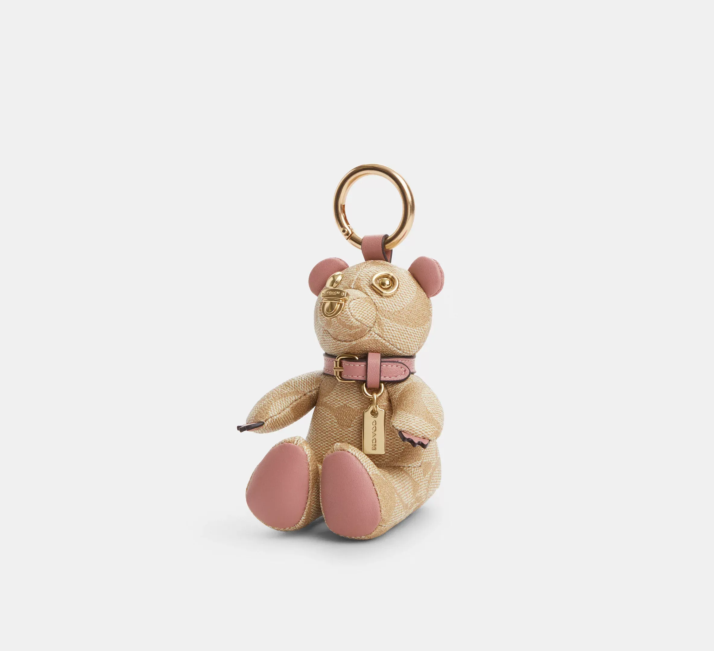 Bear Bag Charm In Signature Canvas With Heart