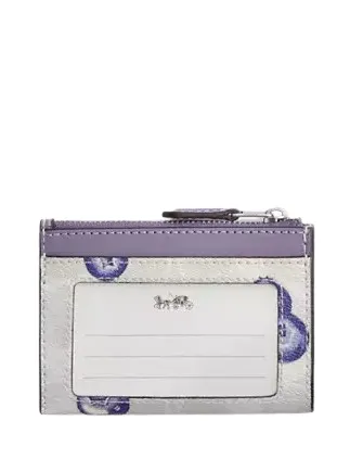 Mini Skinny Id Case In Signature Canvas With Blueberry Print