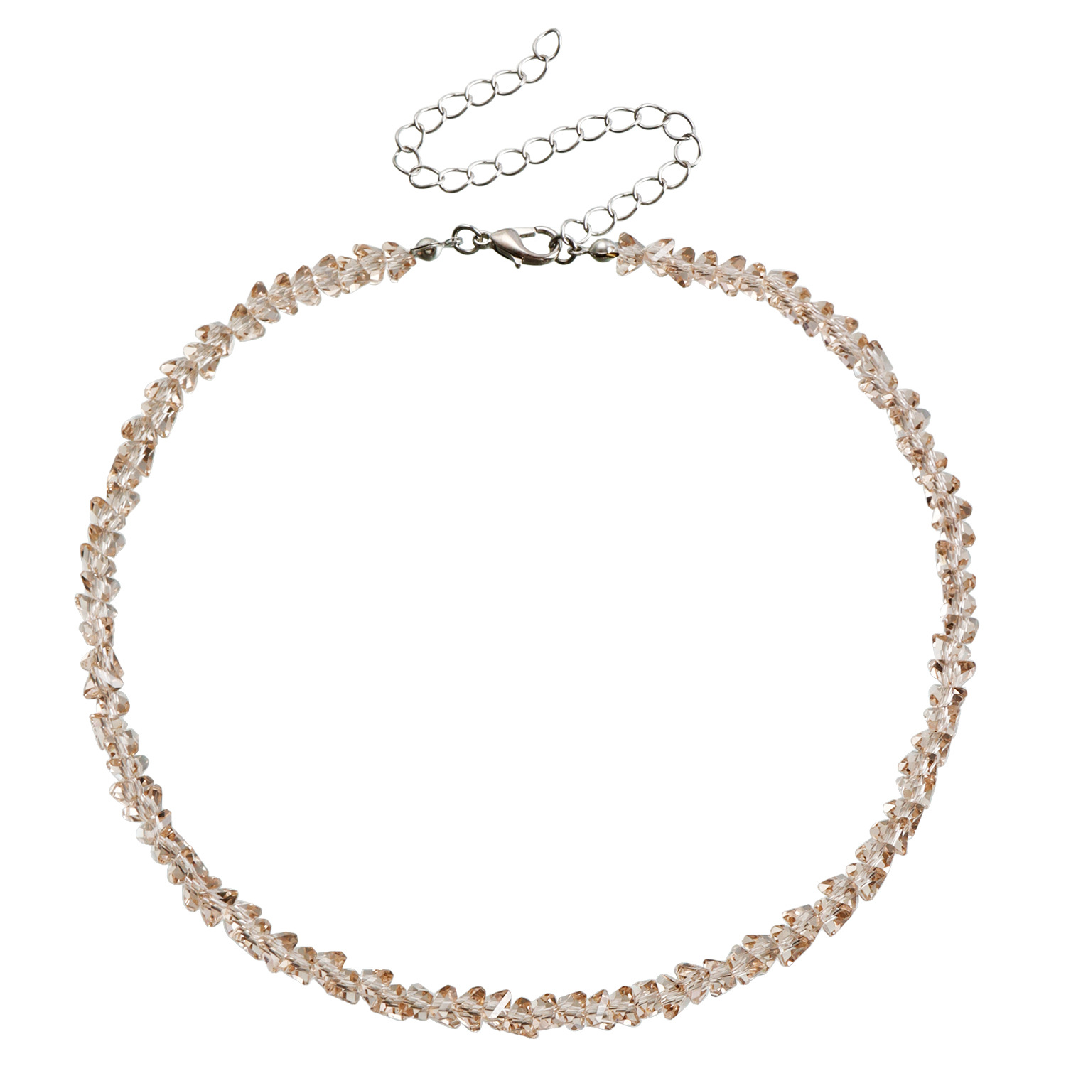 Trendy Handmade Woven Bead Black Crystal Necklace Women's Jewelry