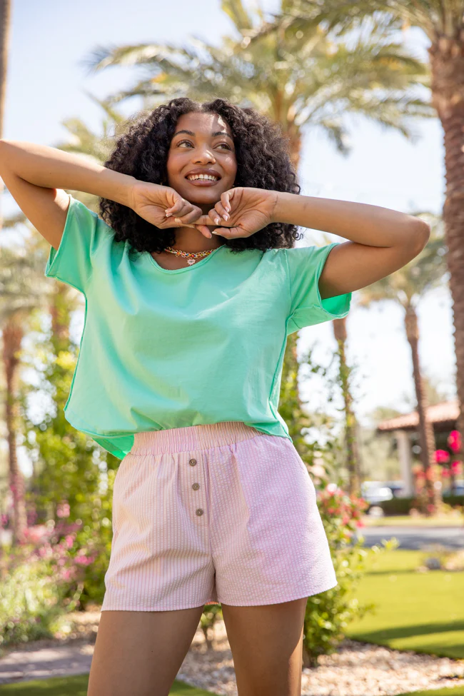 Brief Explanation Coral Multi Color Block Striped Boxer Shorts