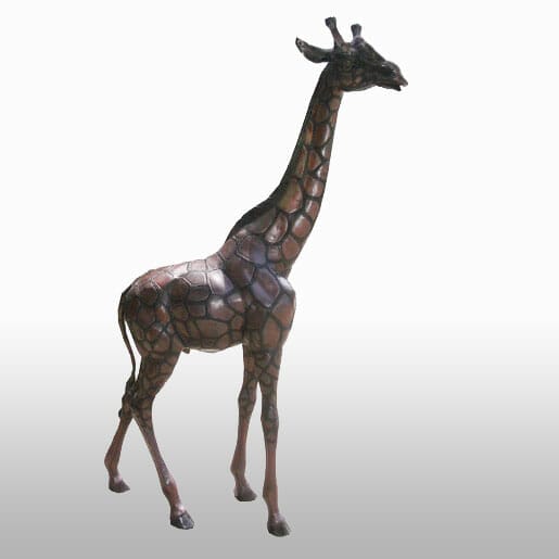 Very Large Bronze Giraffe Head Down