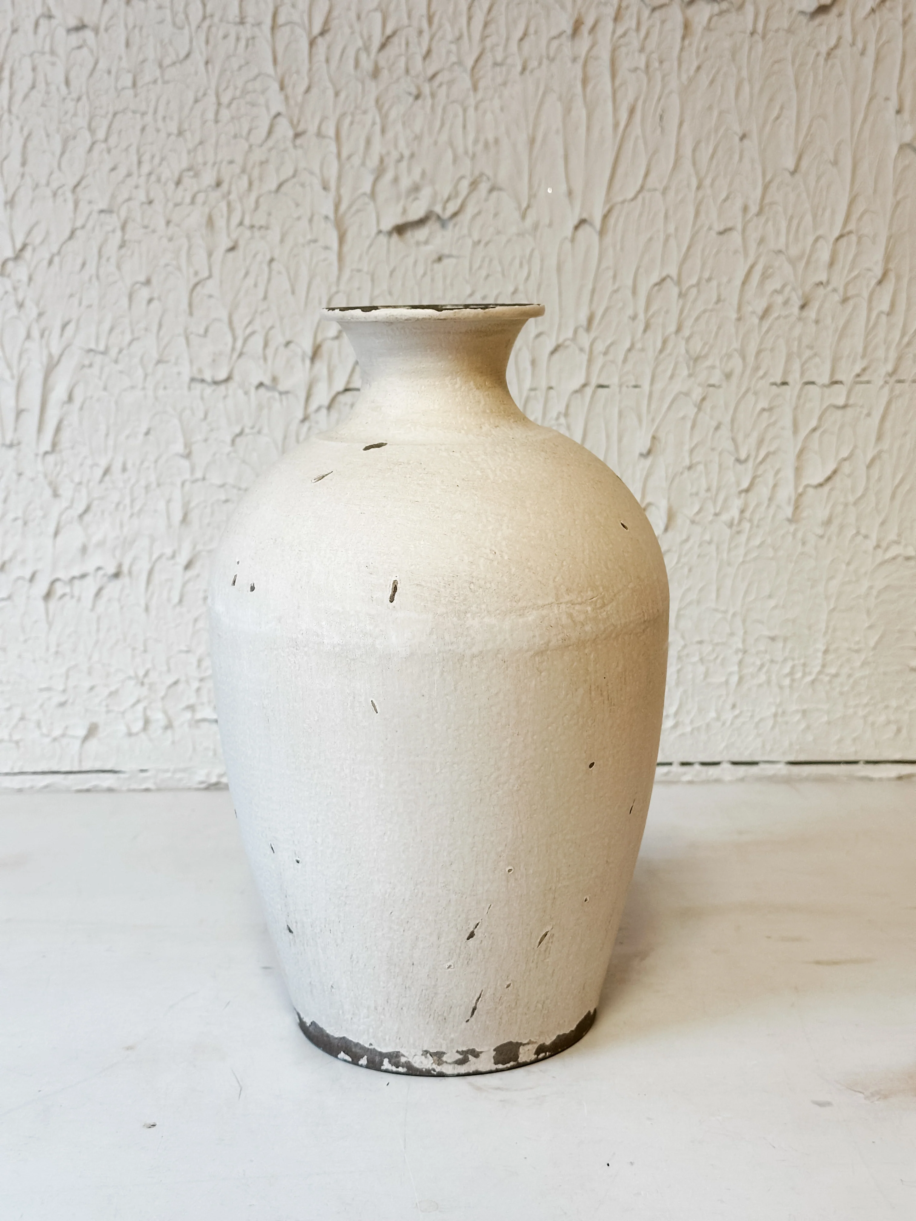 Cream Metal Vase
